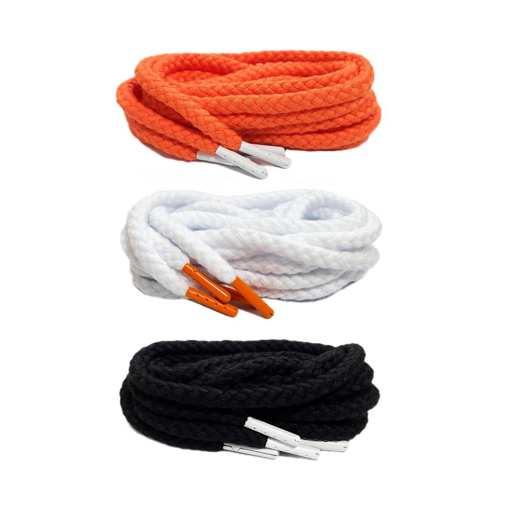 Braid Rope Laces ( Orange / Black/ White )